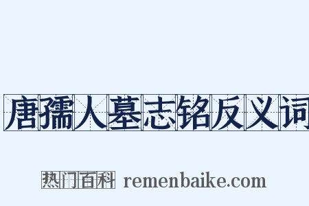 唐孺人墓志铭反义词是什么意思的图片